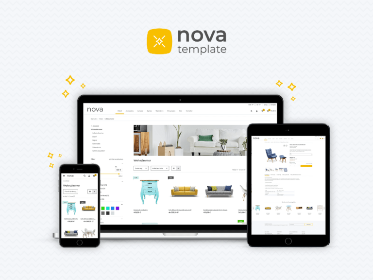 Nova Template Desktop und Mobile Ansicht
